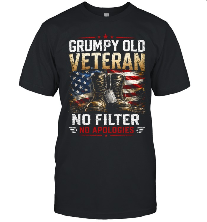 Grumpy Old Veteran No Filter No Apologies Unisex T-Shirt
