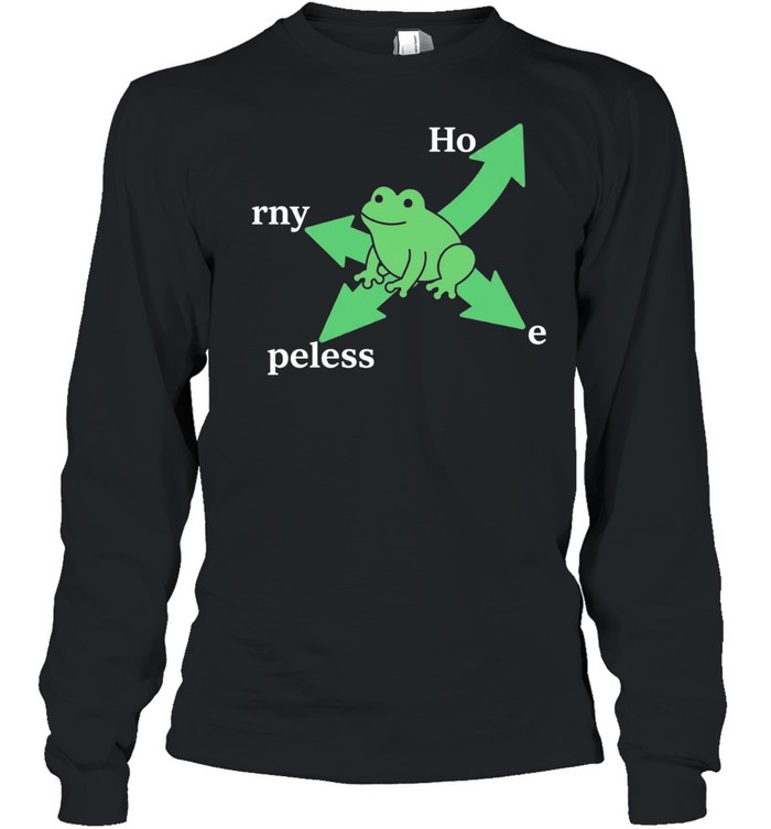 Hopeless Horny Frog humor pun Long Sleeve Tee