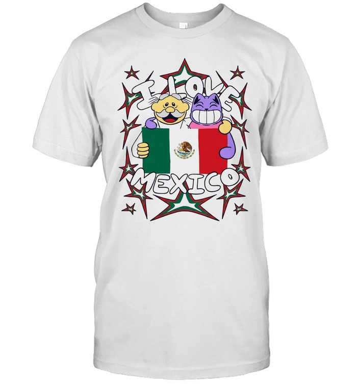 I Love Mexico Cartoon Character Flag Unisex T-Shirt