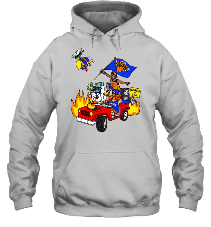 In Six Car Driving Fire Helicopter Cartoon Hoodie