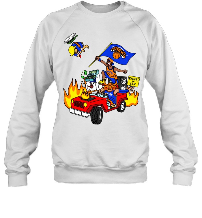 In Six Car Driving Fire Helicopter Cartoon Sweatshirt