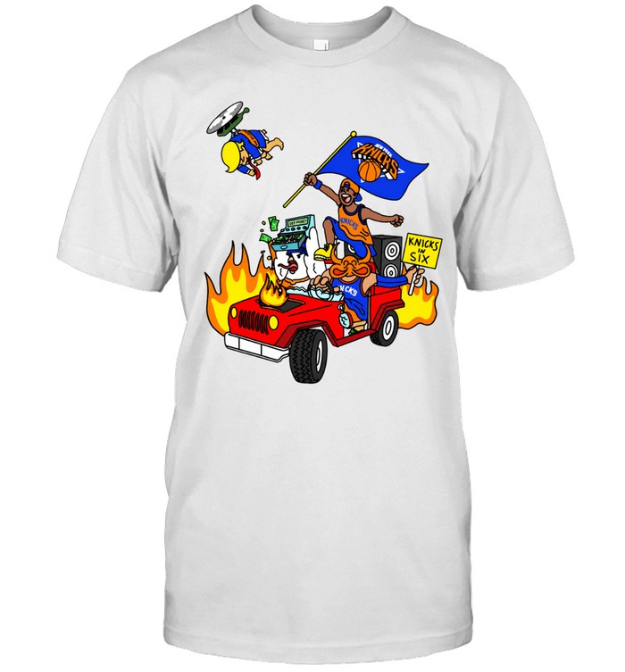 In Six Car Driving Fire Helicopter Cartoon Unisex T-Shirt