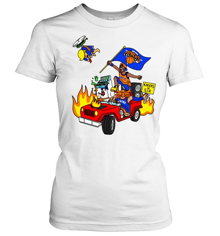 In Six Car Driving Fire Helicopter Cartoon Women T-Shirt