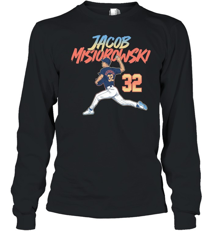 Jacob Misiorowski Milwaukee Brewers Ace Pose Number Long Sleeve Tee