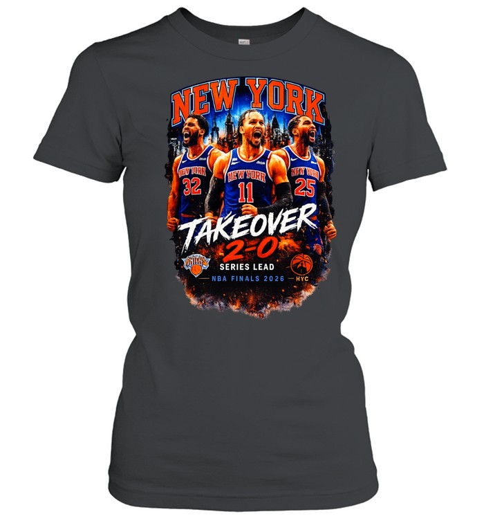 Jalen Brunson Karl Anthony Towns Mikal Bridges New York Knicks Takeover 2 0 Series Lead Finals 2026 Women T-Shirt