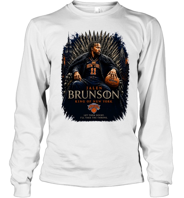 Jalen Brunson King Of New York Iron Throne Game Of Thrones Style New York Knicks Finals 2026 Long Sleeve Tee