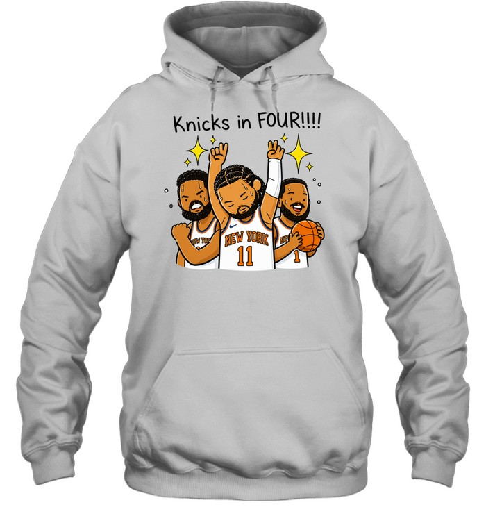 Jalen Brunson Knicks in Four Cartoon Basketball Finals 2026 Hoodie