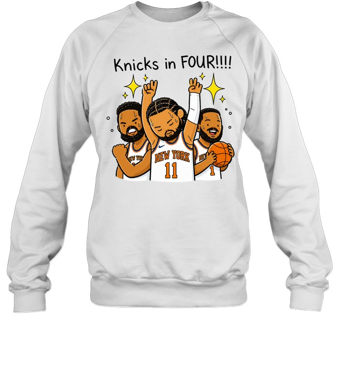 Jalen Brunson Knicks in Four Cartoon Basketball Finals 2026 Sweatshirt