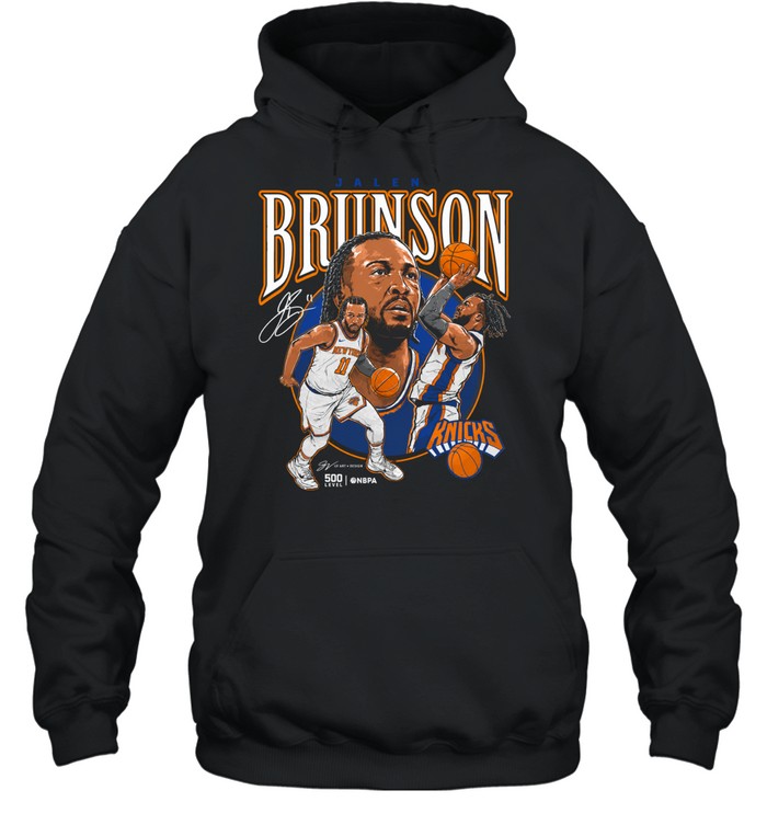 Jalen Brunson New York Knicks 500 Level Youth Trio Caricature Hoodie