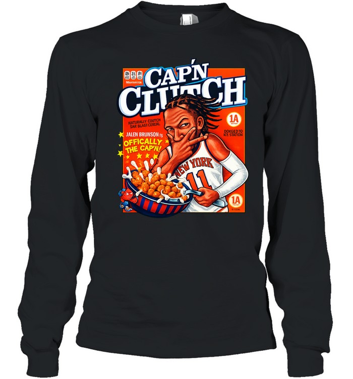 Jalen Brunson New York Knicks Cap’n Clutch Long Sleeve Tee