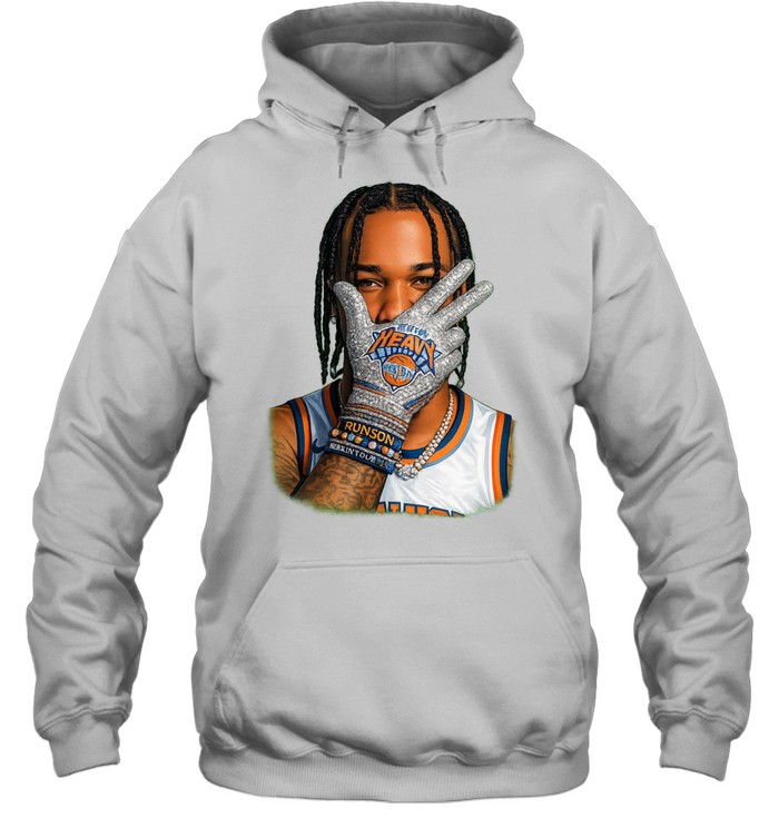 Jalen Brunson New York Knicks New York Heavy Highlark Three Point Celebration Finals 2026 Two Sided Hoodie