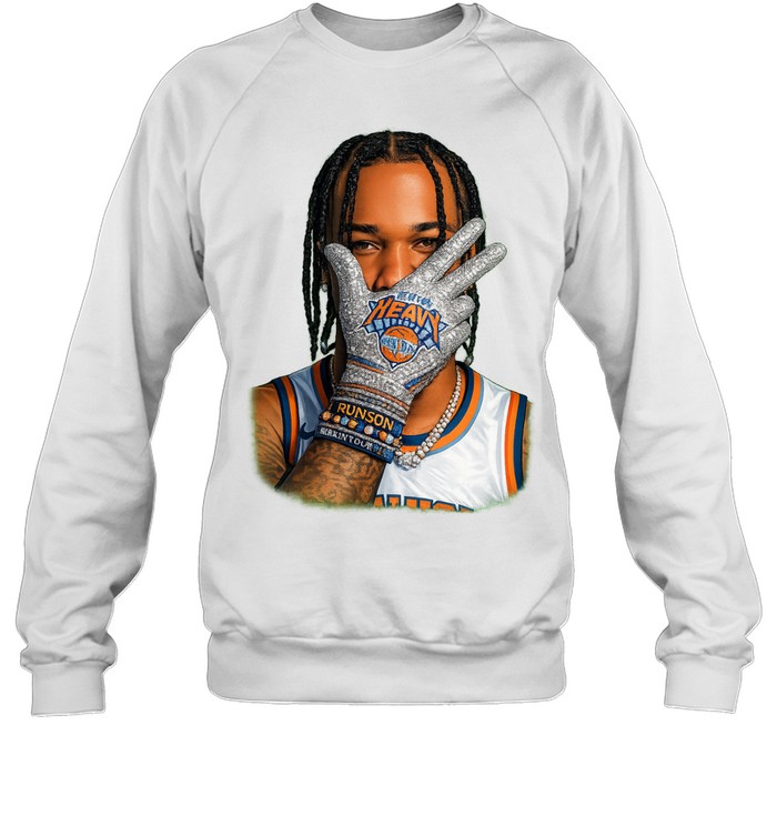 Jalen Brunson New York Knicks New York Heavy Highlark Three Point Celebration Finals 2026 Two Sided Sweatshirt