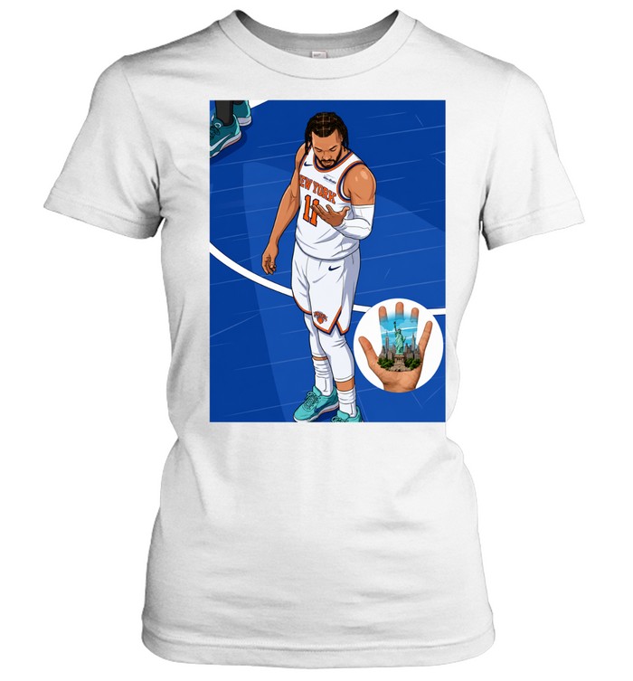 Jalen Brunson New York Knicks Statue of Liberty 202 Women T-Shirt
