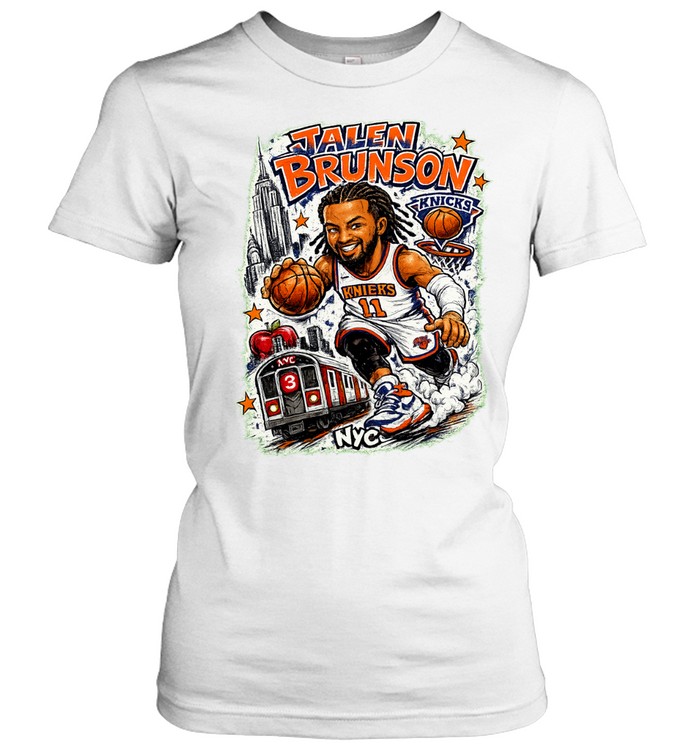 Jalen Brunson NYC Subway Caricature Finals 2026 Women T-Shirt
