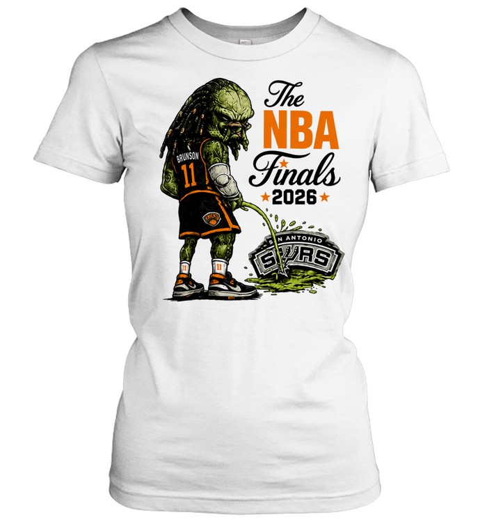 Jalen Brunson Predator Peeing On San Antonio Spurs Logo Parody Finals 2026 Women T-Shirt