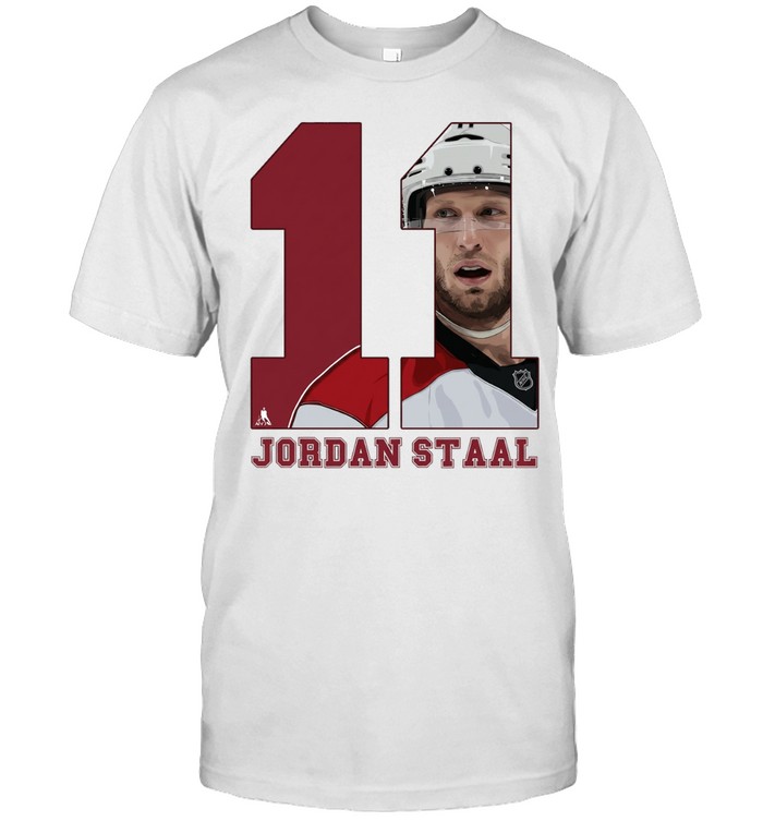 Jordan Staal 11 Carolina Hurricanes helmet close-up number portrait Unisex T-Shirt