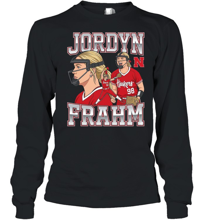 Jordyn Frahm Nebraska Cornhuskers Softball Collage Long Sleeve Tee