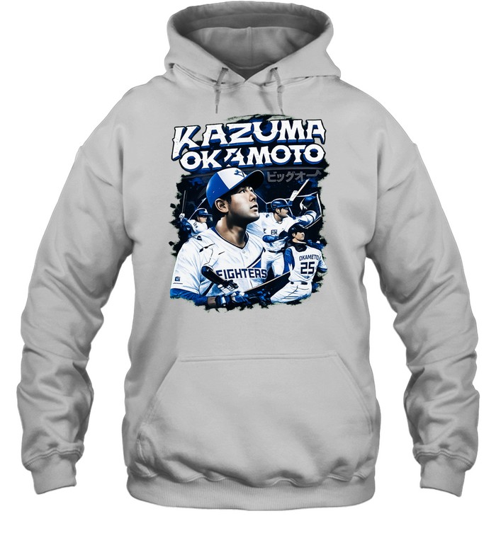 Kazuma Okamoto Fighters Japanese baseball player action collage jersey Hoodie