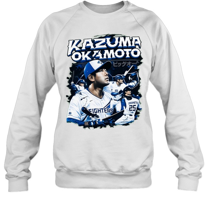 Kazuma Okamoto Fighters Japanese baseball player action collage jersey Sweatshirt