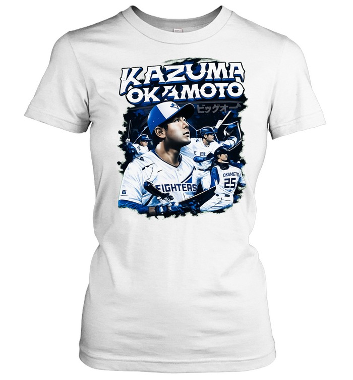Kazuma Okamoto Fighters Japanese baseball player action collage jersey Women T-Shirt