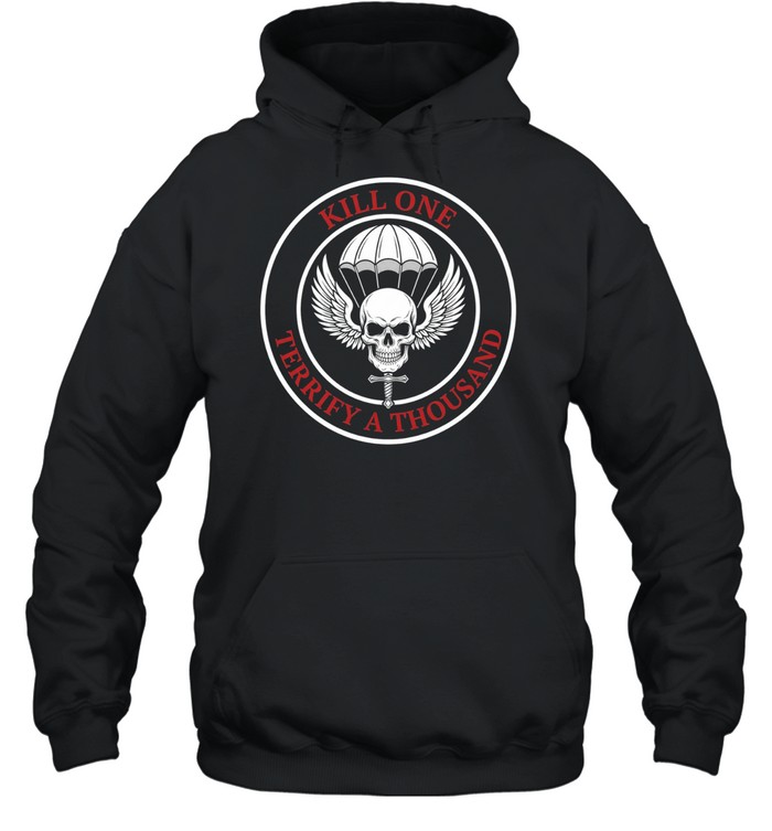Kill One Terrify a Thousand Paratrooper Skull Hoodie