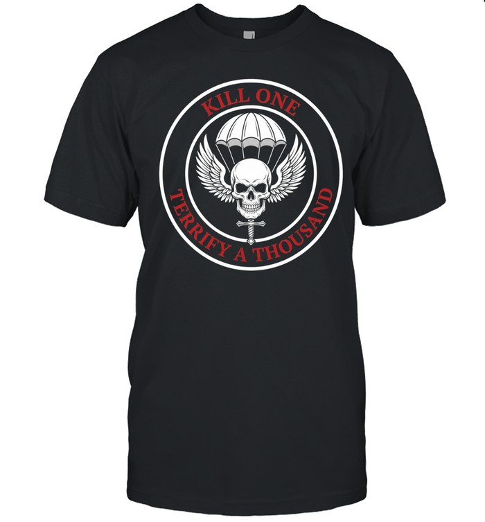 Kill One Terrify a Thousand Paratrooper Skull Unisex T-Shirt