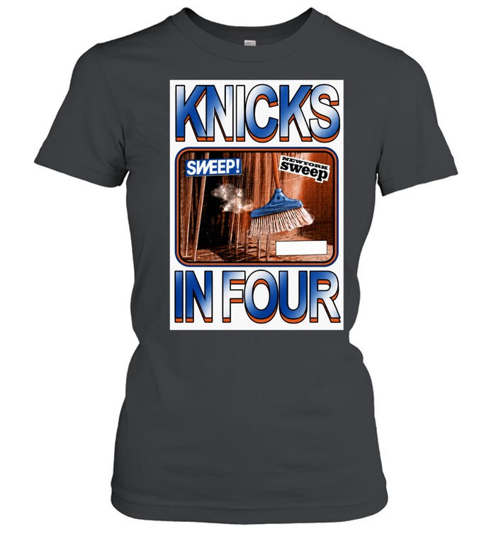 Knicks In Four Sweep Brooms Retro Women T-Shirt