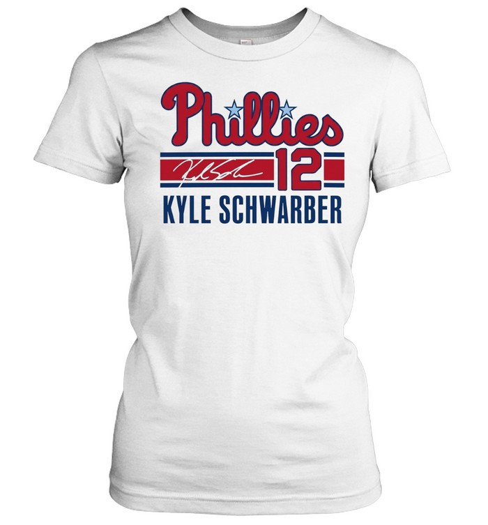 Kyle Schwarber Philadelphia Phillies 12 Signature Phillies Women T-Shirt