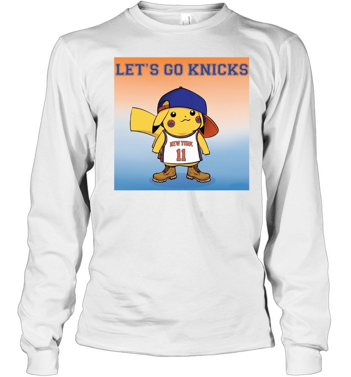 Lets Go Knicks Pikachu Cartoon New York Knicks Finals 2026 Long Sleeve Tee