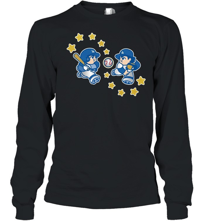 Los Angeles Dodgers hotdog chibi pose Long Sleeve Tee