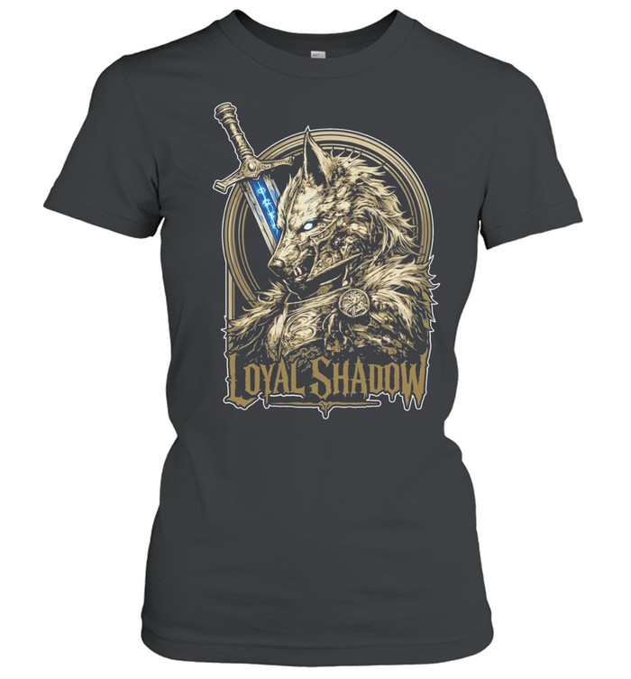 Loyal shadow wolf sword shield fantasy crest Women T-Shirt