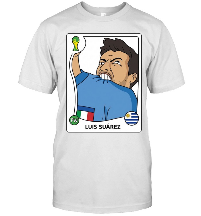 Luis Suarez Uruguay Football Player Biting Jersey Cartoon Unisex T-Shirt