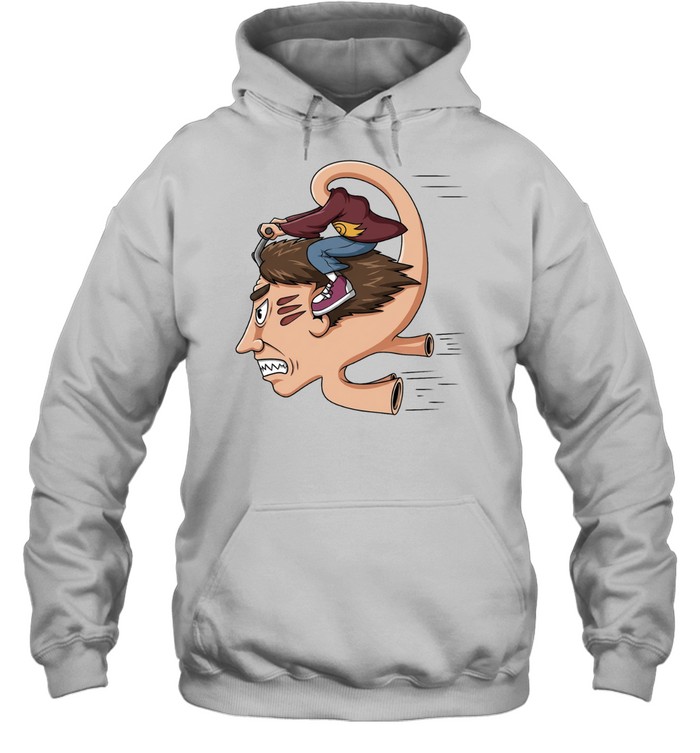 Man riding his own head illustrated Hoodie