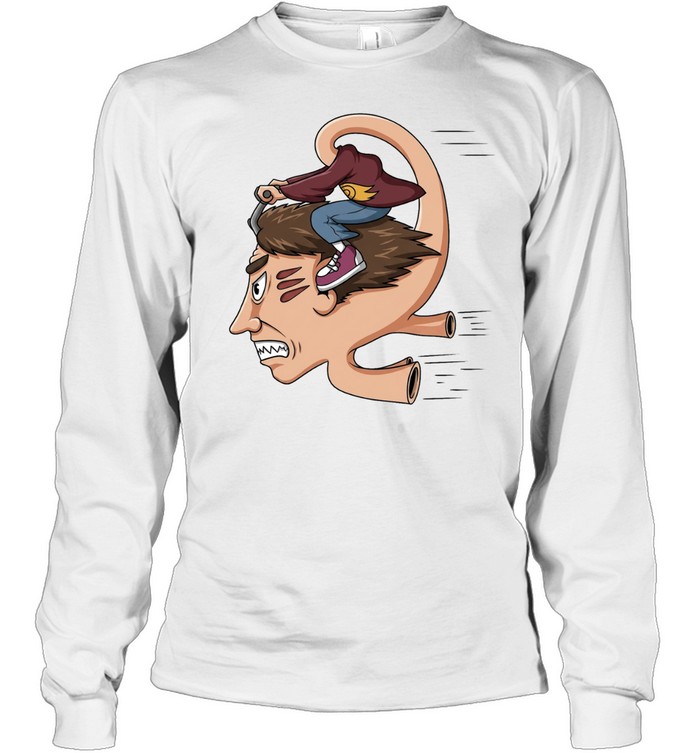 Man riding his own head illustrated Long Sleeve Tee