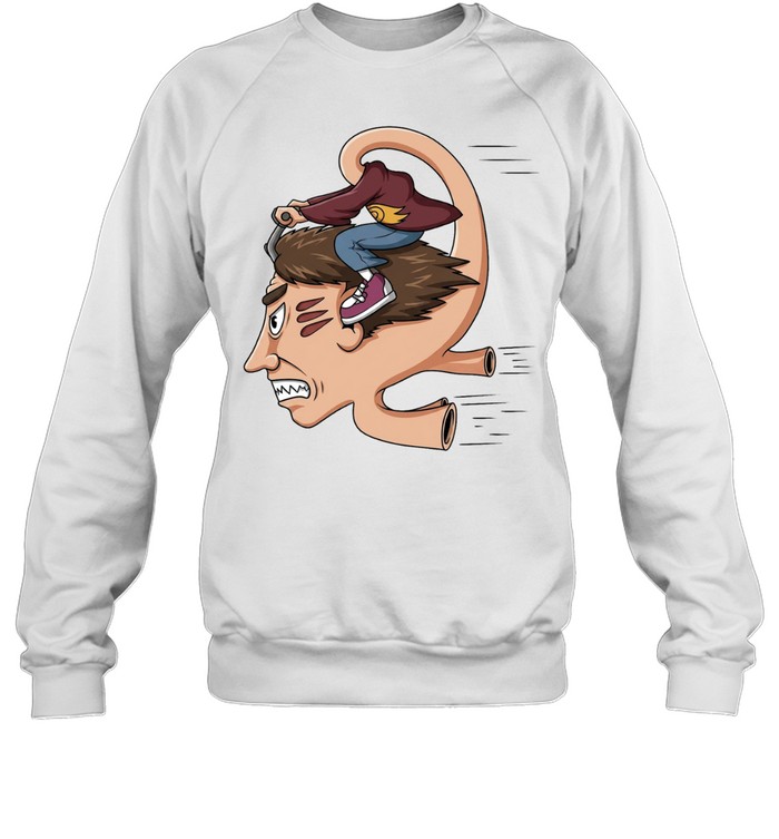 Man riding his own head illustrated Sweatshirt