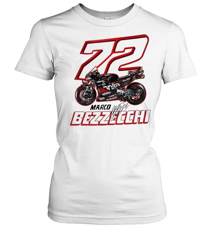 Marco Bezzecchi 72 Aprilia MotoGP Racing signature Women T-Shirt