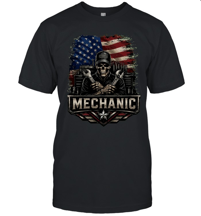 Mechanic USA Flag Unisex T-Shirt