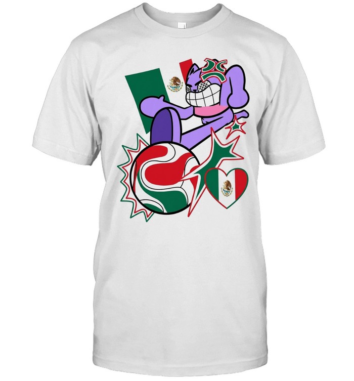 Mexico Football Soccer Cartoon Cat Unisex T-Shirt
