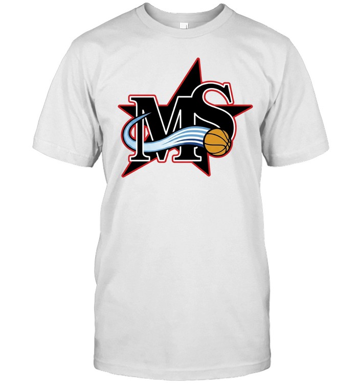 MS Star Basketball Logo With Flying Ball Graphic Sport Team Unisex T-Shirt