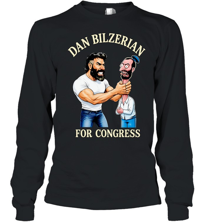 Muscular influencer for Congress parody puppet caricature political humor Long Sleeve Tee
