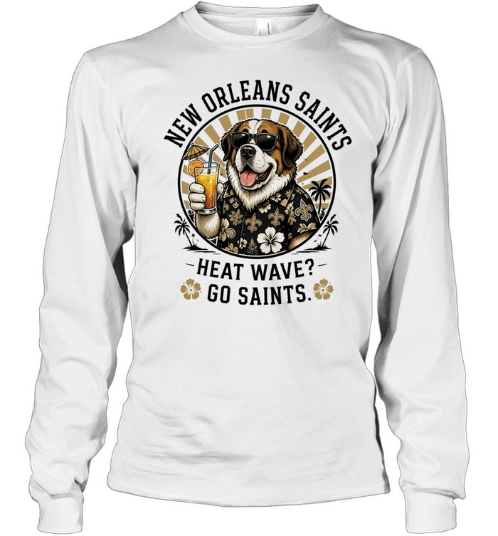 New Orleans Saints heat wave beach vibes mascot Long Sleeve Tee