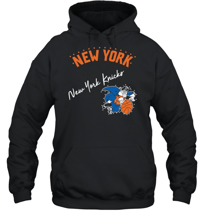 New York Knicks bulldog cape mascot dunking illustration Hoodie