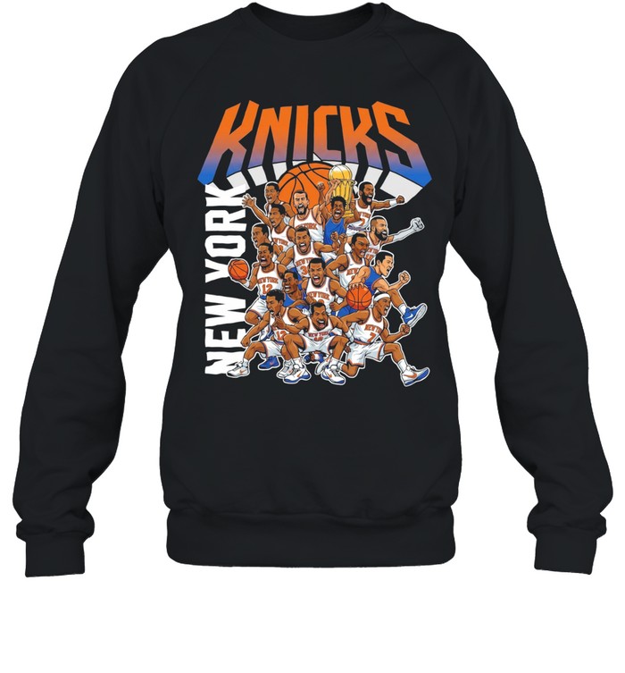 New York Knicks Funny Cartoon Players 2026 Basketball Sweatshirt