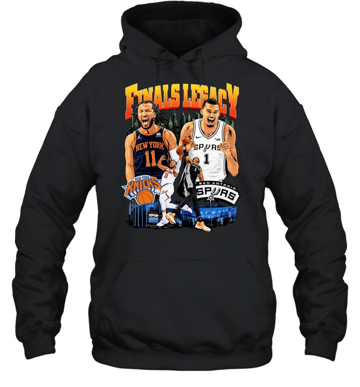 New York Knicks Jalen Brunson San Antonio Spurs Victor Wembanyama Finals Legacy Vintage Finals 2026 Hoodie