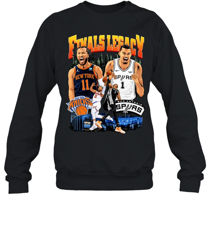 New York Knicks Jalen Brunson San Antonio Spurs Victor Wembanyama Finals Legacy Vintage Finals 2026 Sweatshirt