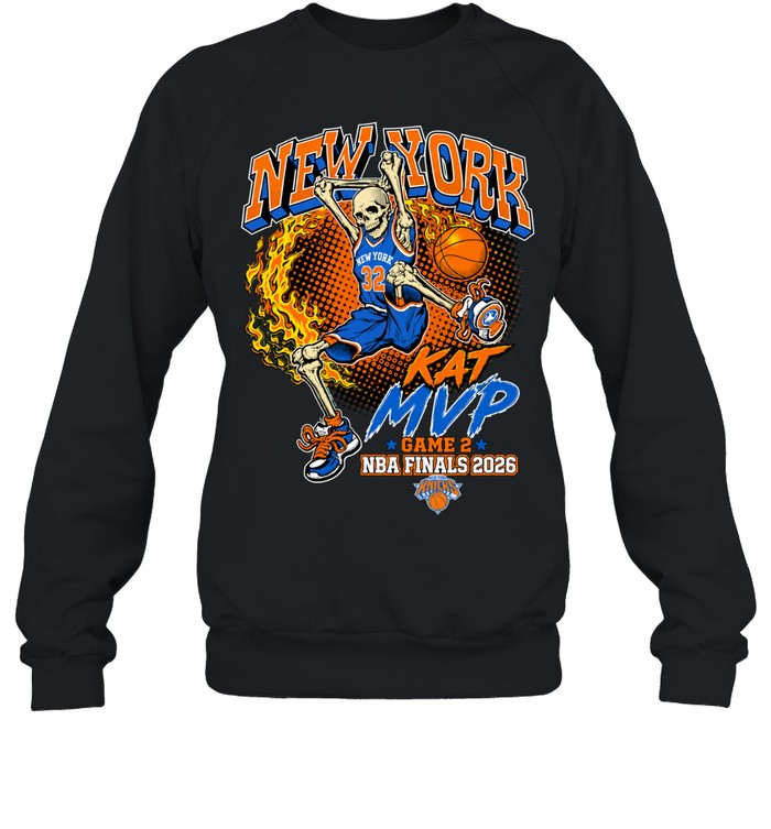 New York Knicks Karl Anthony Towns KAT MVP Game 2 Skeleton Dunk Finals 2026 Sweatshirt