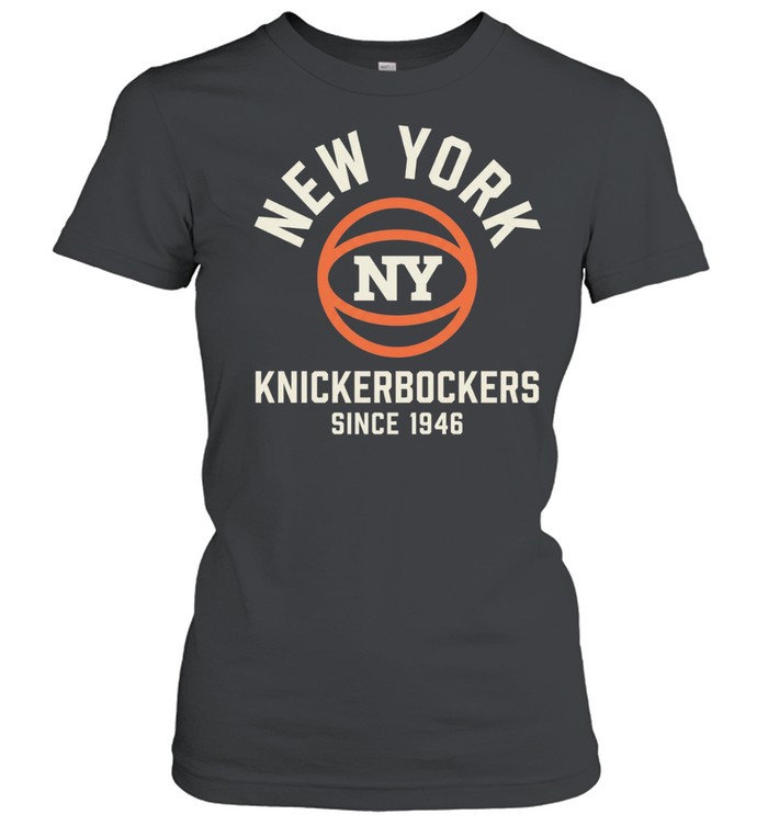 New York Knicks knickerbockers since 1946 wordmark badge Women T-Shirt
