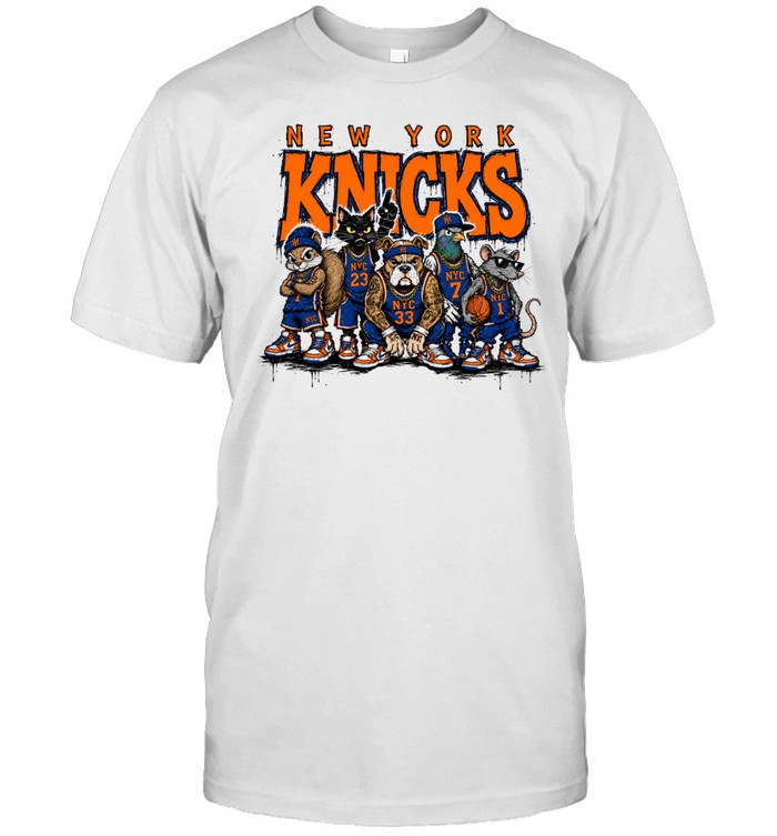 New York Knicks Squad Players Illustration Vintage Basketball Graphic Unisex T-Shirt