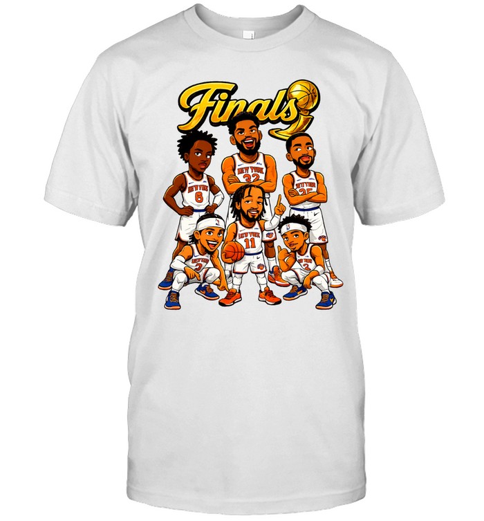 New York Knicks Team Players Cartoon Caricature Larry O Brien Trophy Vintage Finals 2026 Unisex T-Shirt