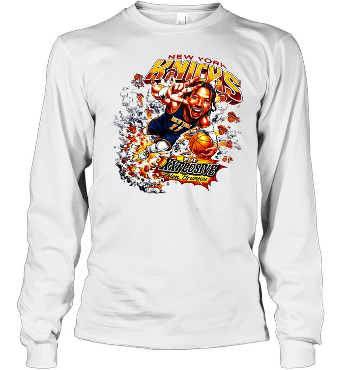 New York Knicks The Explosive Jalen Brunson Caricature Graphic Finals 2026 Long Sleeve Tee